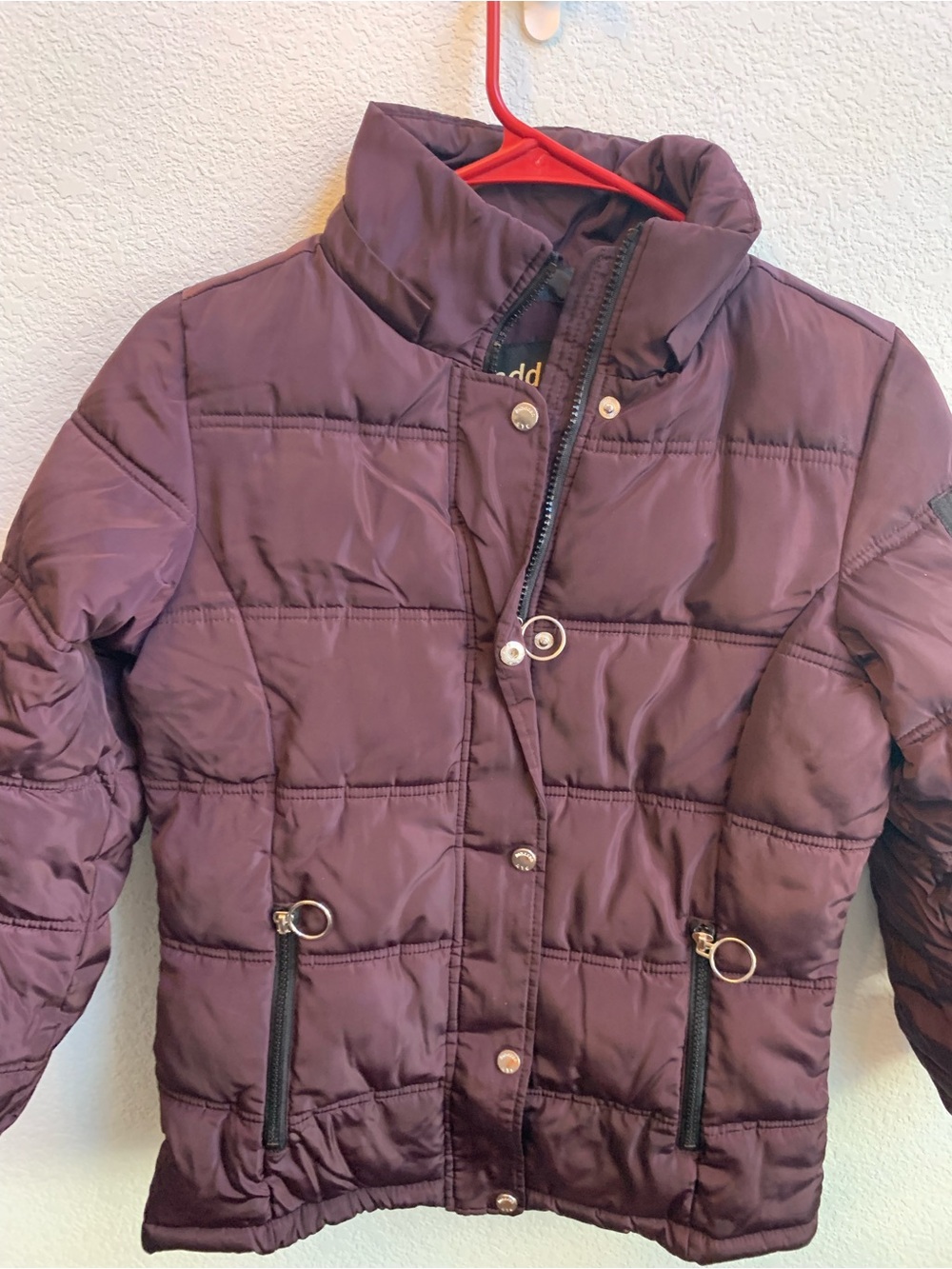 Madden NYC Kids Puffer Jacket in Plum - Classic Quilted Style